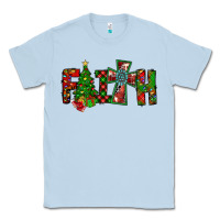 Dusty Blue christmas faith with cross Classic Tee - CowhideDigitalArt