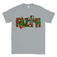 Heather Grey christmas faith with cross Classic Tee - CowhideDigitalArt