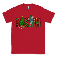 Red christmas faith with cross Classic Tee - CowhideDigitalArt