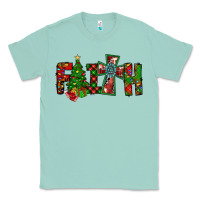 Seafoam christmas faith with cross Classic Tee - CowhideDigitalArt