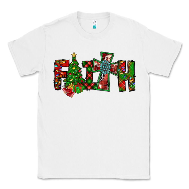 Christmas Faith With Cross Classic Tee by CowhideDigitalArt | Teevron