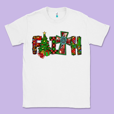 Christmas Faith With Cross Classic Tee Designed By Cowhidedigitalart
