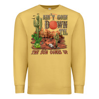 Antique Gold aintgoin down til the sun comes up desert Premium Sweatshirt - NancyCooperArtShop