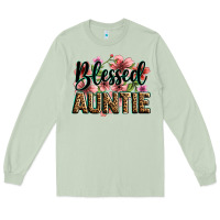 Matcha flowers blessed auntie Long Sleeve Tee - Zillion Design Studio