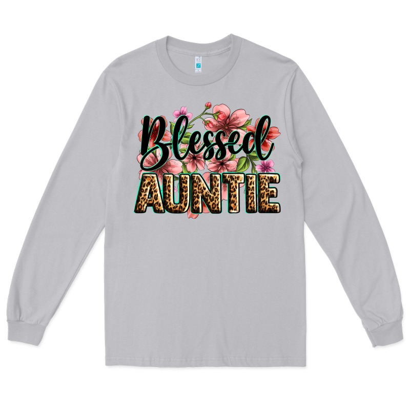 Flowers Blessed Auntie Long Sleeve Tee by Zillion Design Studio | Teevron