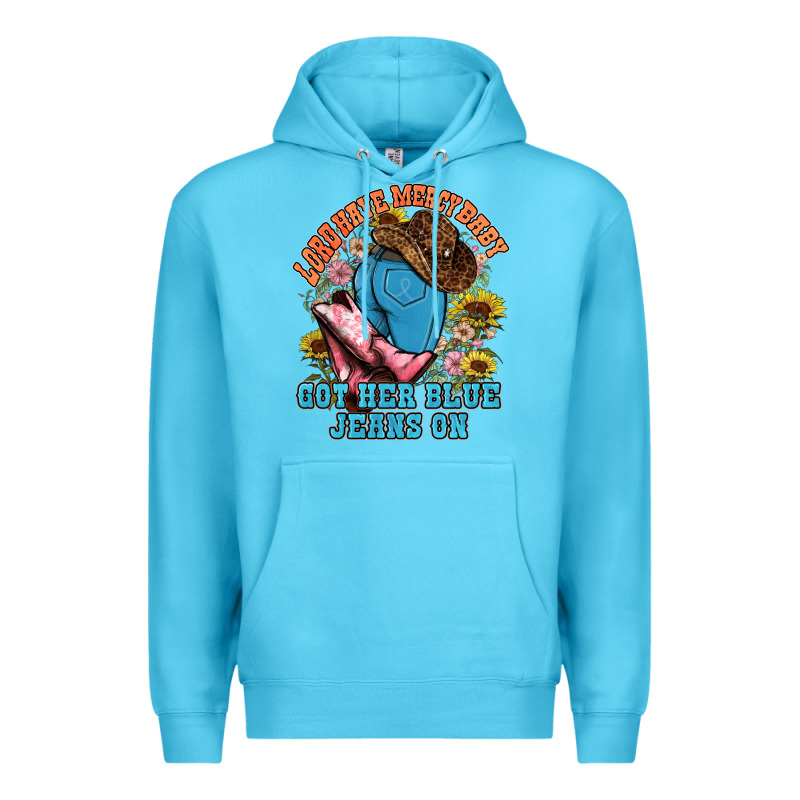 Lord Have Mercy Baby Got Her Blue Jeans On Premium Hoodie by NancyCooperArtShop | Teevron
