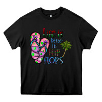 Black life is better İn flip flops Heavy Core Tee - CowhideDigitalArt