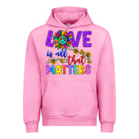 Fuchsia Pink Love İs All That Matters Urban Hoodie - BundleAndBundleShop