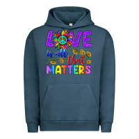 Pigment Midnight Navy Love İs All That Matters Urban Hoodie - BundleAndBundleShop
