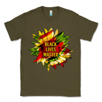 Army Green black lives matter sunflower Classic Tee - HRA Design Shop