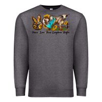 Charcoal Heather peace love longhorn heifer Premium Sweatshirt - LillyAllenDesigns
