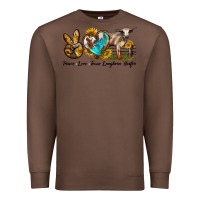 Chestnut peace love longhorn heifer Premium Sweatshirt - LillyAllenDesigns