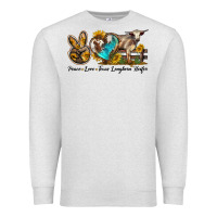Oatmeal Heather peace love longhorn heifer Premium Sweatshirt - LillyAllenDesigns