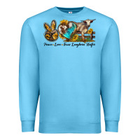 Ocean Blue peace love longhorn heifer Premium Sweatshirt - LillyAllenDesigns