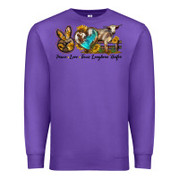 Purple peace love longhorn heifer Premium Sweatshirt - LillyAllenDesigns