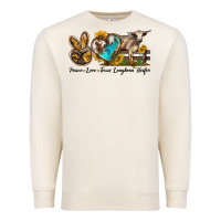 Sandshell peace love longhorn heifer Premium Sweatshirt - LillyAllenDesigns