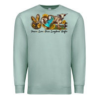 Seafoam peace love longhorn heifer Premium Sweatshirt - LillyAllenDesigns
