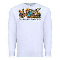 White peace love longhorn heifer Premium Sweatshirt - LillyAllenDesigns