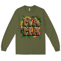 Army Green floral leopard mama Long Sleeve Tee - Zillion Design Studio