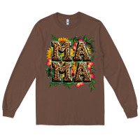 Chestnut floral leopard mama Long Sleeve Tee - Zillion Design Studio