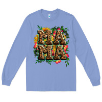 Colony Blue floral leopard mama Long Sleeve Tee - Zillion Design Studio