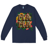 Navy floral leopard mama Long Sleeve Tee - Zillion Design Studio