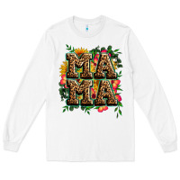 White floral leopard mama Long Sleeve Tee - Zillion Design Studio