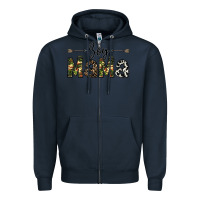 Navy boy mama Zipper Hoodie - CowhideDigitalArt
