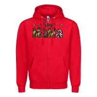 Red boy mama Zipper Hoodie - CowhideDigitalArt