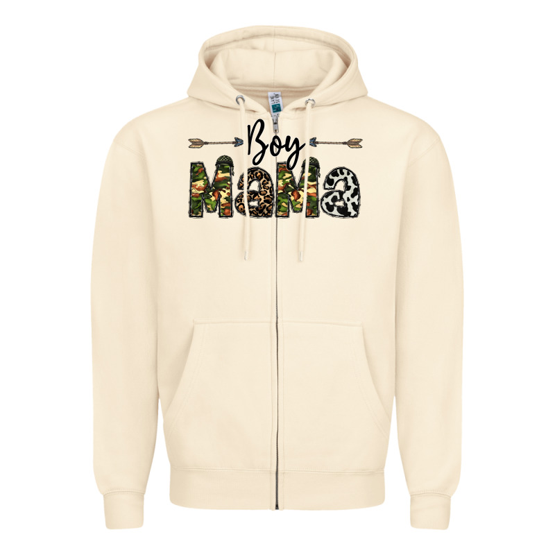 Boy Mama Zipper Hoodie by CowhideDigitalArt | Teevron