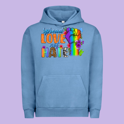Spread Love Not Hate Urban Hoodie Designed By Bundleandbundleshop