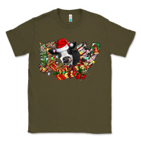 Army Green Christmas Joy Cow Classic Tee - CowhideDigitalArt
