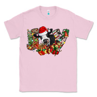 Bubblegum Pink Christmas Joy Cow Classic Tee - CowhideDigitalArt