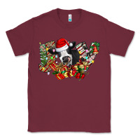Burgundy Christmas Joy Cow Classic Tee - CowhideDigitalArt