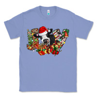 Colony Blue Christmas Joy Cow Classic Tee - CowhideDigitalArt