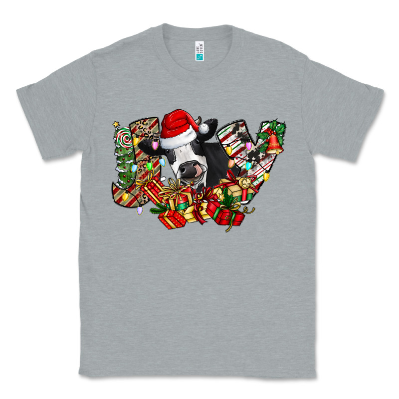 Christmas Joy Cow Classic Tee by CowhideDigitalArt | Teevron