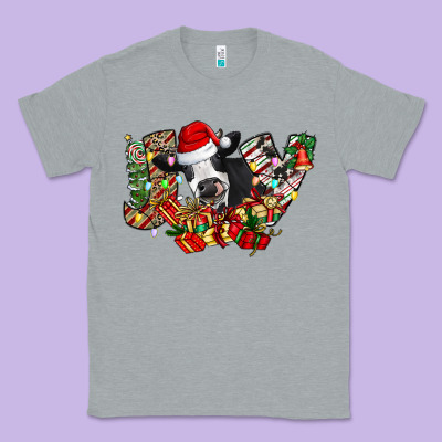 Christmas Joy Cow Classic Tee Designed By Cowhidedigitalart