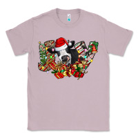 Lilac Christmas Joy Cow Classic Tee - CowhideDigitalArt