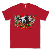 Red Christmas Joy Cow Classic Tee - CowhideDigitalArt