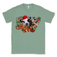 Sage Christmas Joy Cow Classic Tee - CowhideDigitalArt