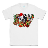 White Christmas Joy Cow Classic Tee - CowhideDigitalArt