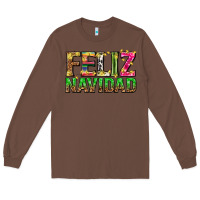 Chestnut feliz navidad with pattern Long Sleeve Tee - texasbilliewilder