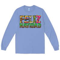 Colony Blue feliz navidad with pattern Long Sleeve Tee - texasbilliewilder