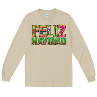 Mushroom feliz navidad with pattern Long Sleeve Tee - texasbilliewilder