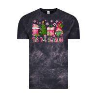 Cloud Black pink christmas 'tis the season gnome Vintage Tee - Zillion Design Studio