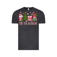 Vintage Black pink christmas 'tis the season gnome Vintage Tee - Zillion Design Studio
