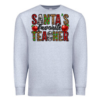 Heather Grey santa's favorite teacher Premium Sweatshirt - Jasminsmagicworld