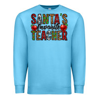 Ocean Blue santa's favorite teacher Premium Sweatshirt - Jasminsmagicworld