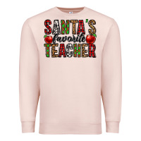 Pale Pink santa's favorite teacher Premium Sweatshirt - Jasminsmagicworld