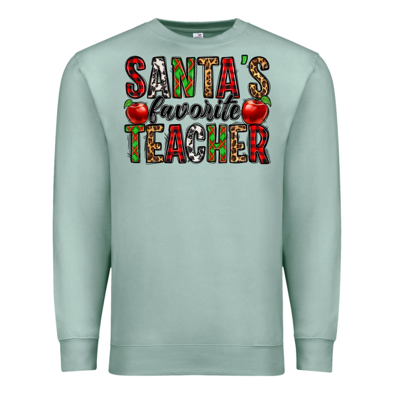Santa's Favorite Teacher Premium Sweatshirt by Jasminsmagicworld | Teevron